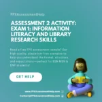 Assessment 2 Activity: Exam 1: Information Literacy and Library Research Skills