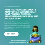 NURS FPX 4000 Assessment 5 Analyzing a Current Health Care Problem or Issue/ Annonated Bibliography and Kaltura Video